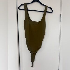 Zara Olive Green Scoop Neck Bodysuit